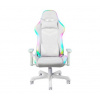 Deltaco GAM-080-W RGB herné kreslo ECO koža Biela (Herná stolička Deltaco GAM-080-W, biela ekokoža)