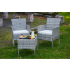 ZÁHRADNÝ / BALKONOVÝ SET SANO ŠEDÝ 2 x KRESLO + STOLÍK