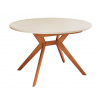 RAGABA Biju Round Oak 110-160 cm - rozkladací jedálenský stôl FARBA: kriedová biela