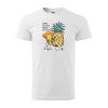 Sablio Tričko s potlačou Pineapple with pizza - bílé XL