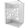 Mexen Kioto, sprchová zástena Walk-In 90 x 200 cm, 8mm číre sklo biely vzor, grafitový profil, 800-090-101-95-85