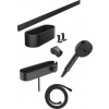 Hansgrohe WallStoris - Set sprchovej hlavice 105, 3 prúdy, termostatu a kúpeľňových doplnkov, matná čierna 24250670