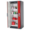 Protipožiarna skriňa na nebezpečné látky asecos Select W-93-O, 3x polica, červené dvere, One Touch