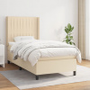 vidaXL Posteľný rám boxspring s matracom krémový 90x190 cm látka - Krémová - 176534-110713