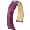 Kožený remienok Hirsch London L 04366087-2, fialový, jašterica, dĺžka L, Quick Release 20 mm