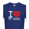 Pánské tričko I love my bike, Barva Modrá, Velikost 4XL, Canvas Pánské tričko s krátkým rukávem Bezvatriko.cz 0156