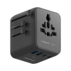 20W cestovný adaptér / nabíjačka MOMAX - EU/UK/US/AUS/CNY + 2x USB-A + USB-C - čierna