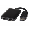 PremiumCord adaptér DisplayPort - 2x HDMI, rozšíření + zrcadlení obrazu, 4K*2K@30Hz kportad18