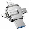 Yesido FL15 4v1 flash disk s konektormi USB-C / Lightning / USB-A / micro USB - 32GB - strieborný - možnosť vrátiť tovar ZADARMO do 30tich dní