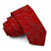 Jacquard kravata červená šedá vzor paisley (Jacquard kravata červená šedá vzor paisley)