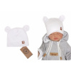 Z & Z Dvojvrstvová bavlnená čiapočka LOVE TEDDY, biela, veľ. 68/74