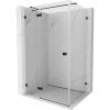 Mexen Lunar T, sklápací sprchový kút ľavý 140 x 80 cm, 8mm číre sklo, čierny profil, 834T-140-080-70-00-L