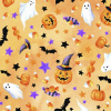 Stof BOO Halloween / tekvičky / škoricová