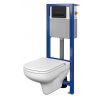 Cersanit AQUA 22 NÁDRŽ, WC MISA COLOUR, DUROPLAST, Soft Close, Easy Off, TLAČIDLO PRESTO čierna matná S701-493