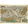 JOHANNES DOETECUM: Mapa Uhorska. Kolorovaná medirytina. Amsterdam, 1596. Druh potlače: Exkluzívne prevedenie na plátne v drevených lištách 100x69 - Reprodukcia dekoračnej historickej mapy na stenu