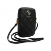 Guess PU Quilted 4G Metal Logo Wallet Phone Bag Zipper čierne