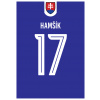 Superfutbal Maketa dresu Slovensko, modrá Rozmer: A2, Meno a číslo: Hamšík 17