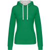 KARIBAN VINTAGE K465 / Dámska mikina s kontrastnou kapucňou - light kelly green/white L