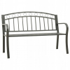 Záhradná lavica, lavička - Vidaxl Garden Bench, 125 cm, oceľ, šedá (Vidaxl Garden Bench, 125 cm, oceľ, šedá)