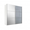 Moderano SKRIŇA S POS. DVER. – HOR.VED, biela, svetlosivá, 200/222/68 cm - Skrine - 000531006033