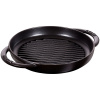 STAUB 22 cm čierna - železná grilovacia panvica