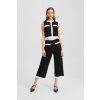 NOHAVICE KARL LAGERFELD CONTRAST KNIT PANTS BLACK