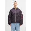 Bunda Alpha Industries dámska, fialová farba, zimná, oversize, 148004