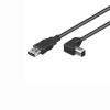 Kabel PremiumCord USB 2.0 A-B pro tiskárny 2m, lomený 90° B - konektor, černý