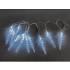 Reťaz MagicHome Vianoce Icicle, 12x LED studená biela, 12 cencúľov, 3xAA, IP44, exteriér, osvetlenie, L-2,20 m