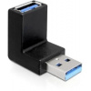 DeLock adaptér USB 3.0 samec - USB 3.0 samica pod uholom 90° vertikálne 65339