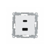 Zásuvka USB + USB-C dvojitá Quick Charge 3,1A Simon 54 biela