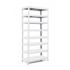 Policový regál Trestles RH 2200x800x400, nosnosť 2000 kg, 8 políc Farba: biela, Typ police: biela HDF 5 mm