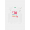 Detské bavlnené tričko United Colors of Benetton 3I1XG10JK.P.Seasonal biela 82