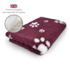 DRYBED Premium Vet Bed bordový s bielymi labkami 150 x 100 cm
