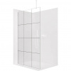 CERANO - Sprchová zástena Walk-in Onyx Top Round Ľ/P - 8 mm - guľatá vzpera - biela matná, industriálne sklo - 140x200 cm