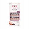 Umelé čierne francúzske nechty SF001 Salon Acrylic French Kiss 28 kusov