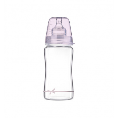 Lovi Dojčenská fľaša sklo Diamond Glass 250ml 3m+ Baby Shower girl
