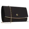 Dámska čierna spoločenská listová kabelka na retiazke ROVICKY