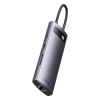 Baseus StarJoy HUB 8v1 USB typu C - 3x USB / HDMI / RJ45 (1Gbps) / čítačka kariet SD a TF / USB typu C PD sivá (WKWG080113)