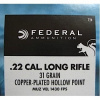 Federal Náboj kulový Federal, Game Shok, .22 LR, 31GR (2,0g), Copper Solid HP