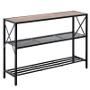 Vevor Úzky konzolový stolík za pohovkou dĺžka 41.7 in, 3 police, kovový rám BSXGZDCK39418RBBZV0
