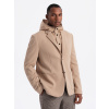 Ombre Men's jacket with high collar and hood - light brown krémová M Ombre 5902228973577