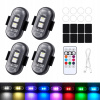 Bezdrôtová LED Stroboskopická Lampa, Silná, 8 farieb, USB 4 kusy S Diaľkovým Ovládaním