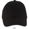 SOL's Collection Kšiltovka Long Beach, sandwich, 5 panelová COT25059469699-black/royal Černá/modrá UNI