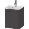 DURAVIT Happy D.2 Plus c-bonded závesná skrinka s nábytkovým umývadielkom s otvorom, 1 dvierka, pánty vpravo, 400 x 360 x 480 mm, grafit super matná, HP4634O80800000