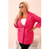 Legínovo Dámska plus size prešívaná bunda s golierom a gombíkom svetlo béžová Farba: Ružová, Veľkosť: UNI