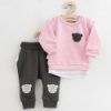 Dojčenská súprava tričko a tepláčky New Baby Brave Bear ABS sivá Ružová 74 (6-9m)