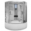 Aplomo Luxor White 135x135x220 Parný masážny sprchový box s hydromasážnou vaňou, MO-08135SW