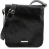 Kožená taška MESSENGER TUSCANY LEATHER 28x28,5 cm čierna