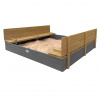 Backyard Discovery Pieskovisko s vekom a sedátkom Cedar Ella XXL grey